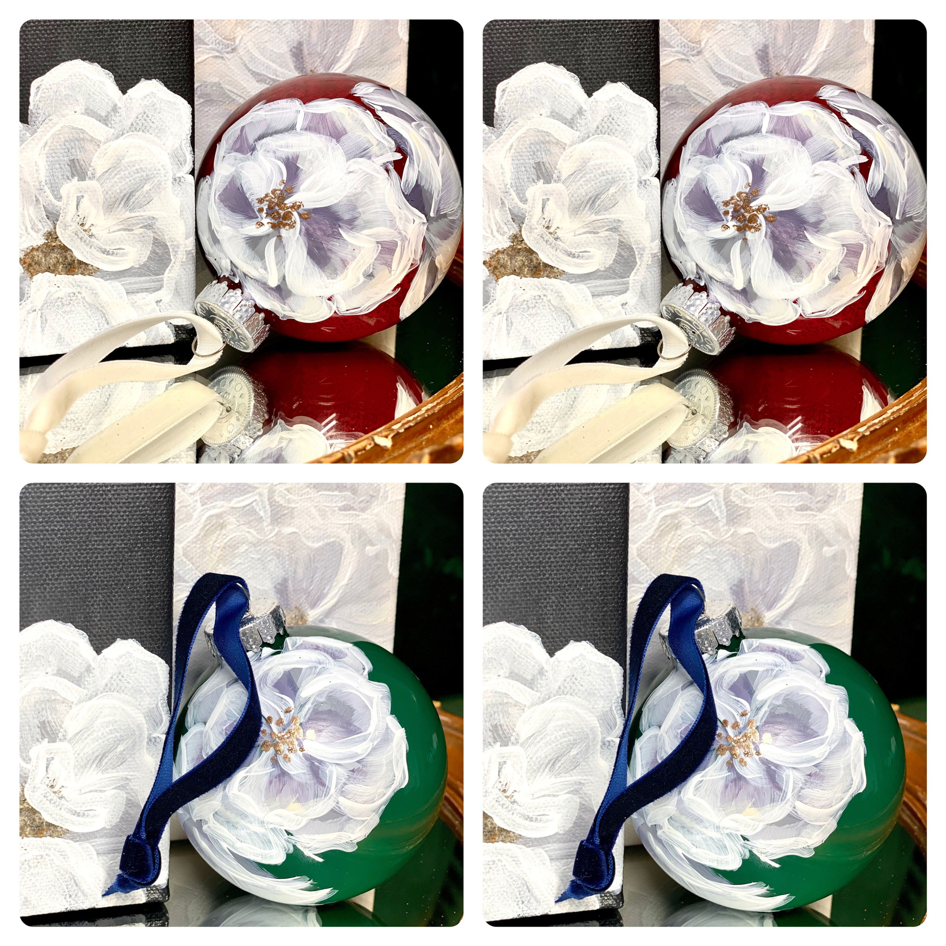 SET OF 4 ORNAMENTS/CHRISTMAS: RUBY, FERN