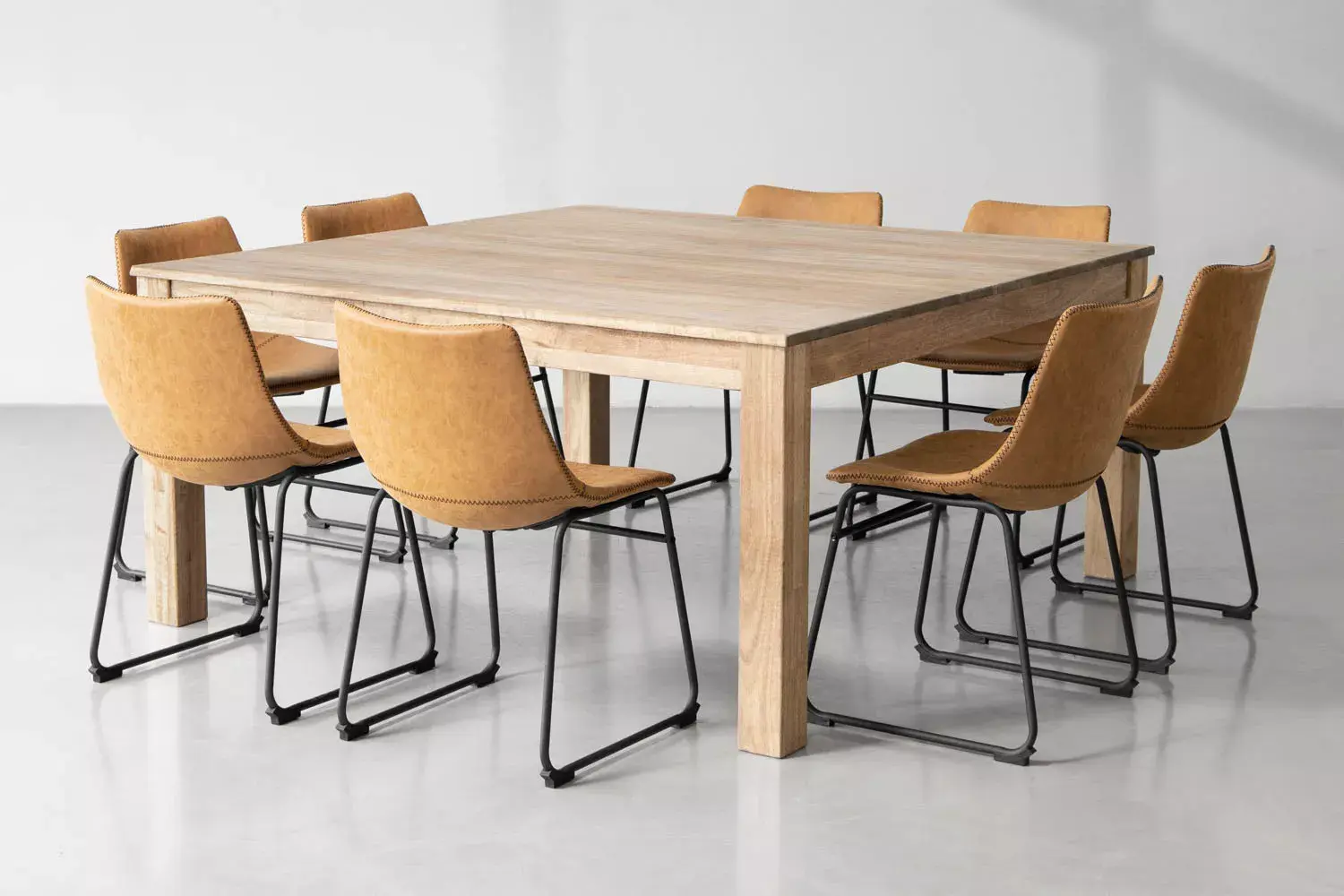 Montreal Square + Halo 8-Seater Dining Set (1.5m) - Camel