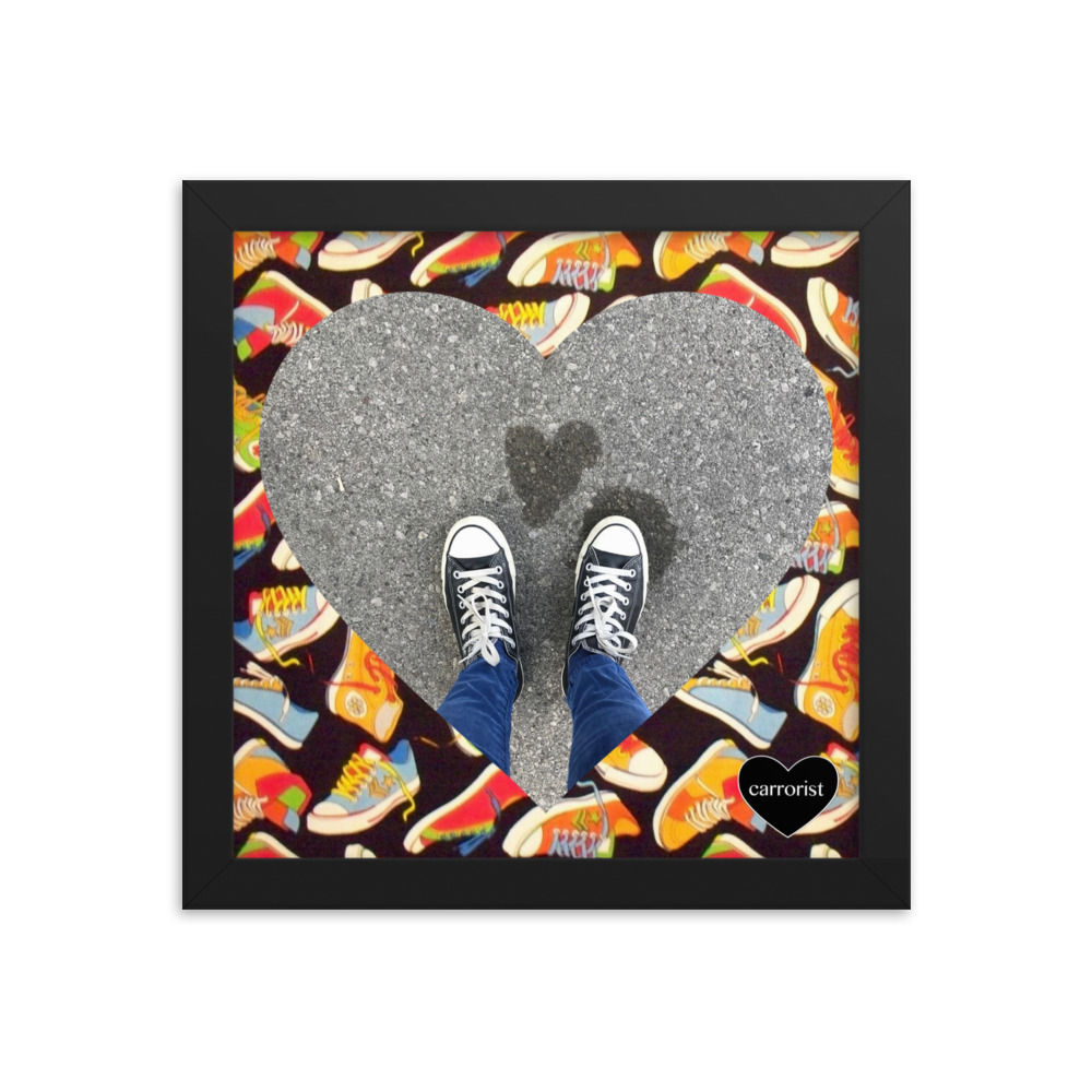 Pop Heart Poster  "I love Chucks" (framed)