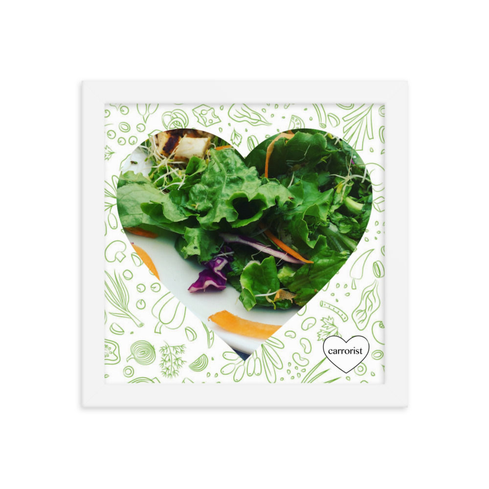 Pop Heart Poster "I Love Salad" (framed)
