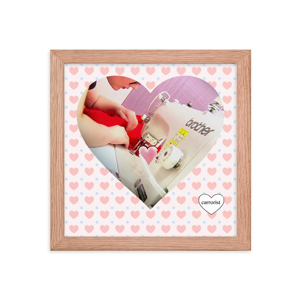 Thumbnail: Pop Heart Poster "I Love Sewing" (framed)