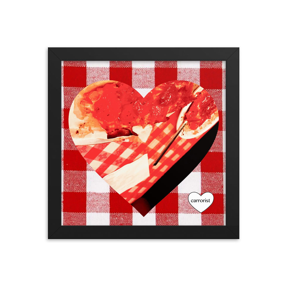 Thumbnail: Pop Heart Poster "I Really Love Pizza" (framed)