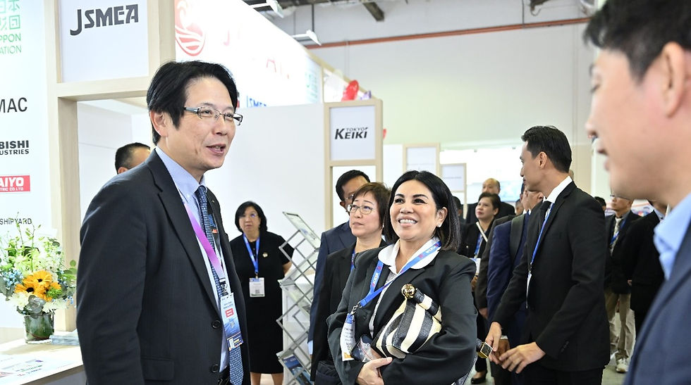 Carmelita Hartoto, Chairwoman of the Indonesian National Shipowners’ Association (INSA), leading the delegation at the Japan Pavilion, organised by the Japan Ship Machinery and Equipment Association (JSMEA).