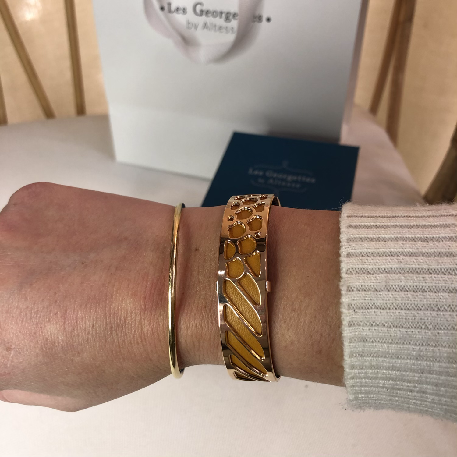 Manchette 14 mm/finition dorée - Les Georgettes 