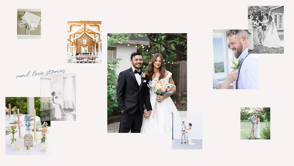 bride and groom smiling while holding hands