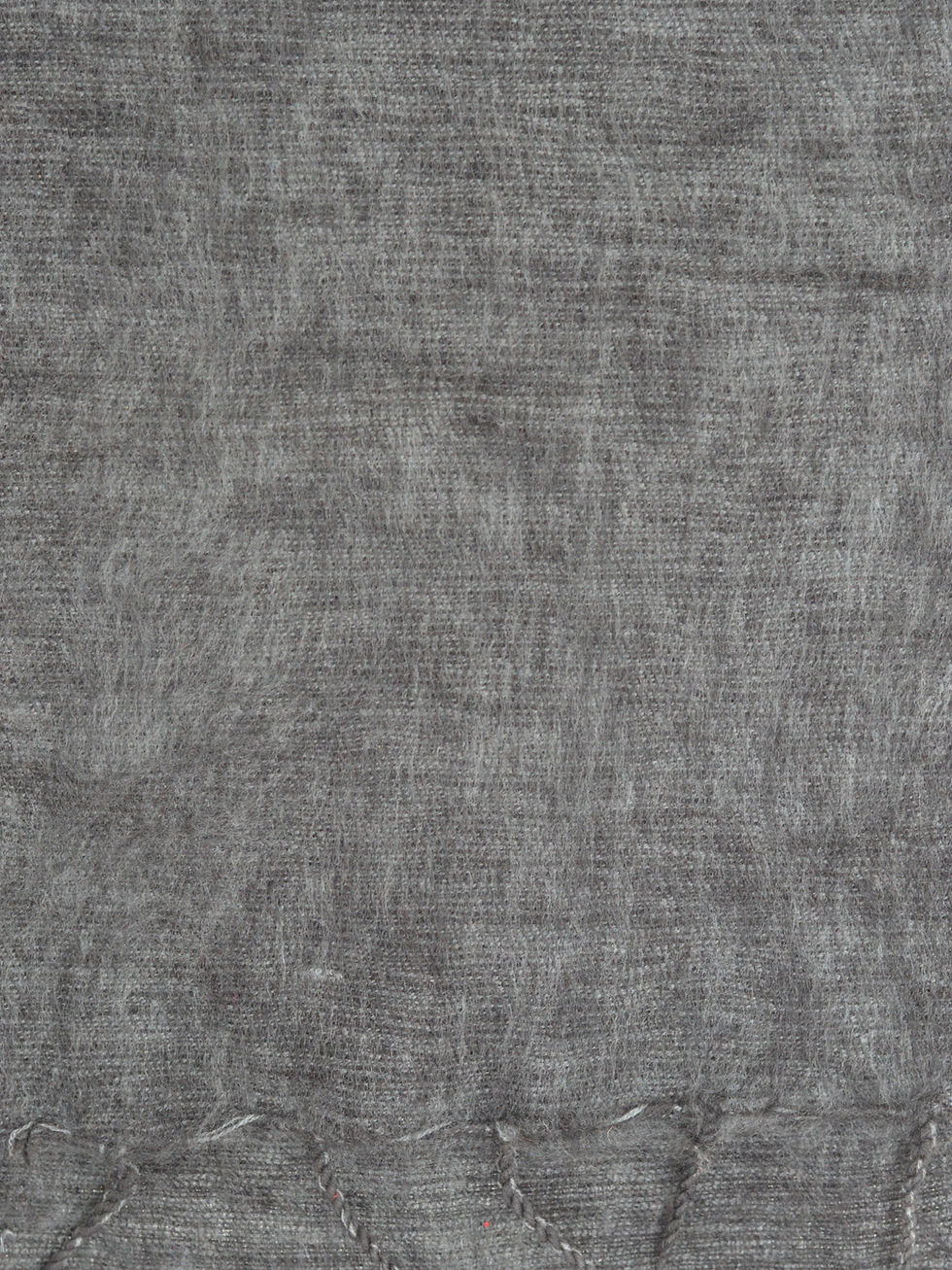Thumbnail: Small Wool & Acrylic Blend Scarf  - Grey