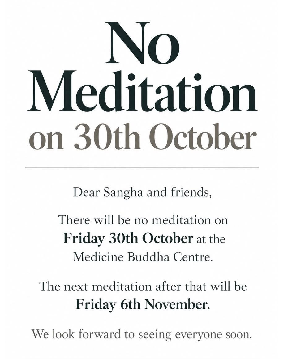 No Meditation Night on 30th October