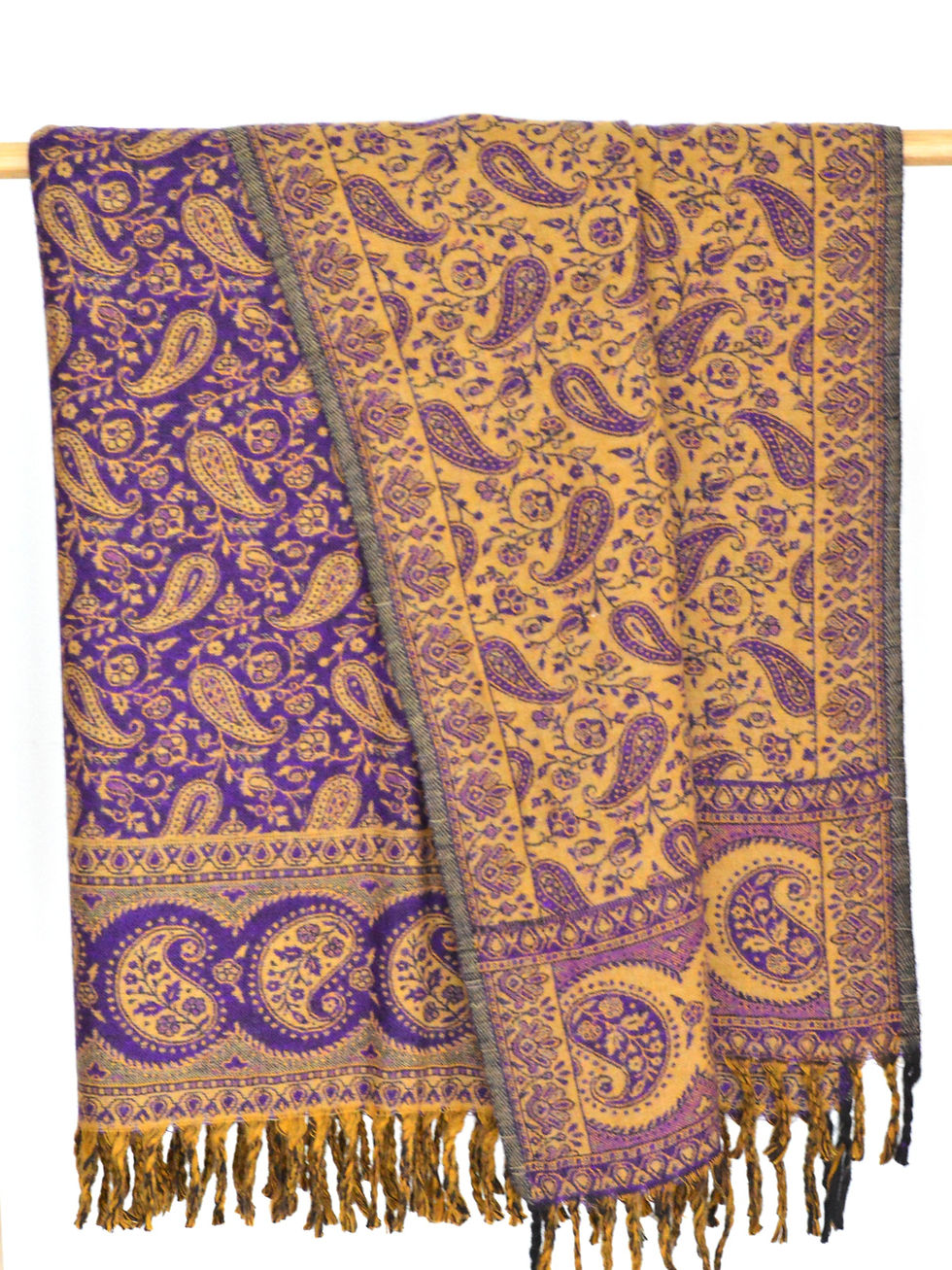Thumbnail: Yak Wool Blanket - Purple Paisley