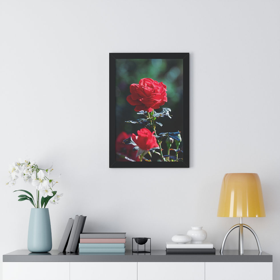 Thumbnail: Framed Vertical Print- Red Roses