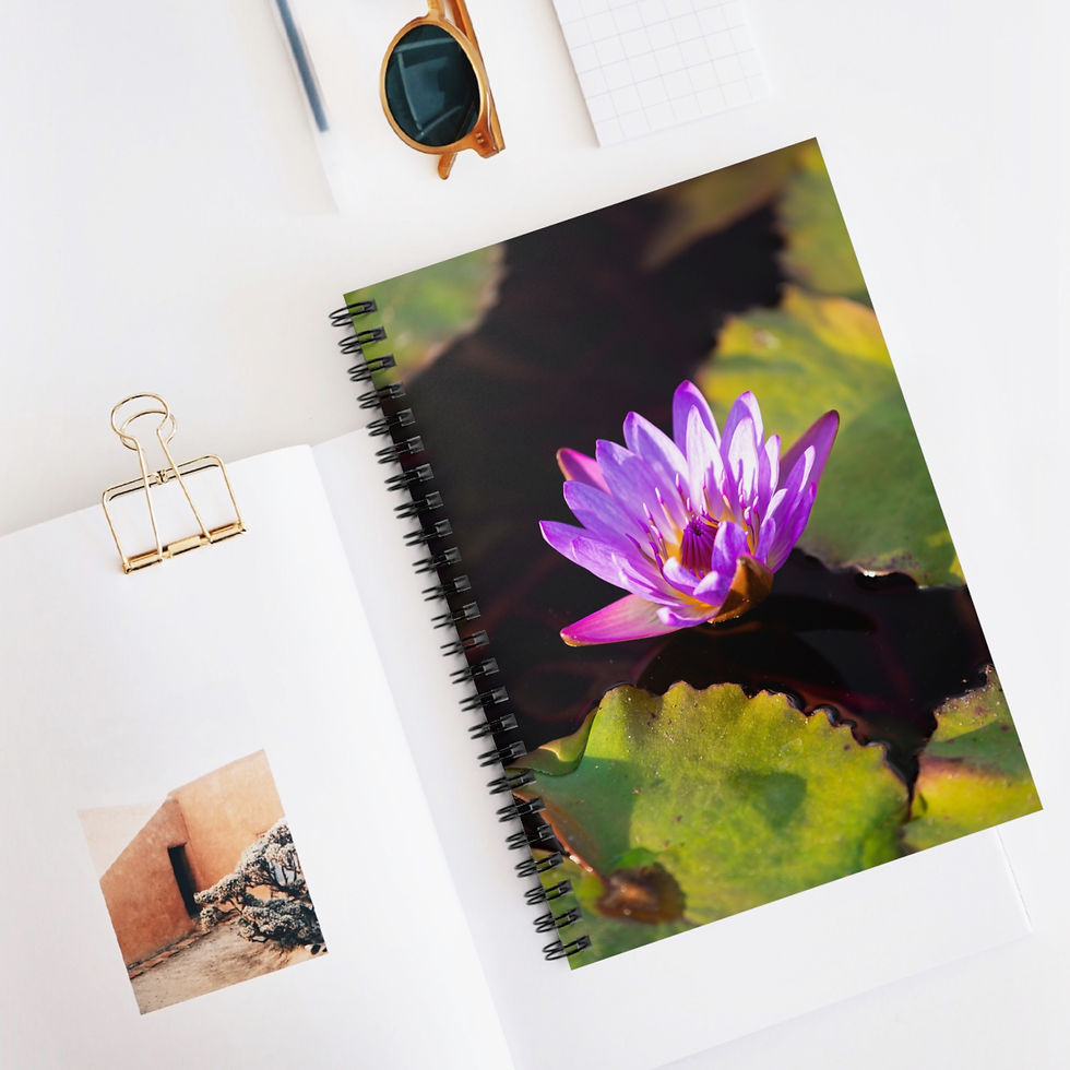 Spiral Notebook (Ruled Line)- Purple Water Lily