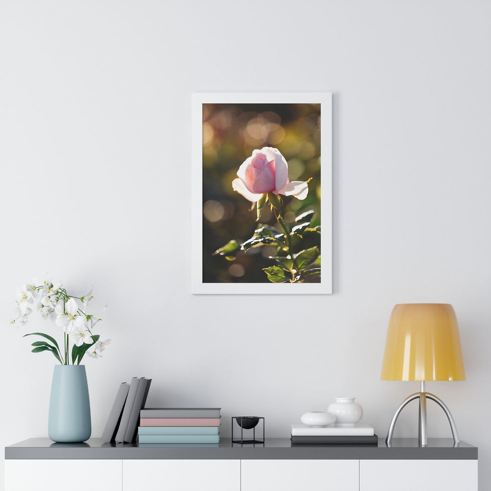 Thumbnail: Framed Vertical Print- Pink Rose