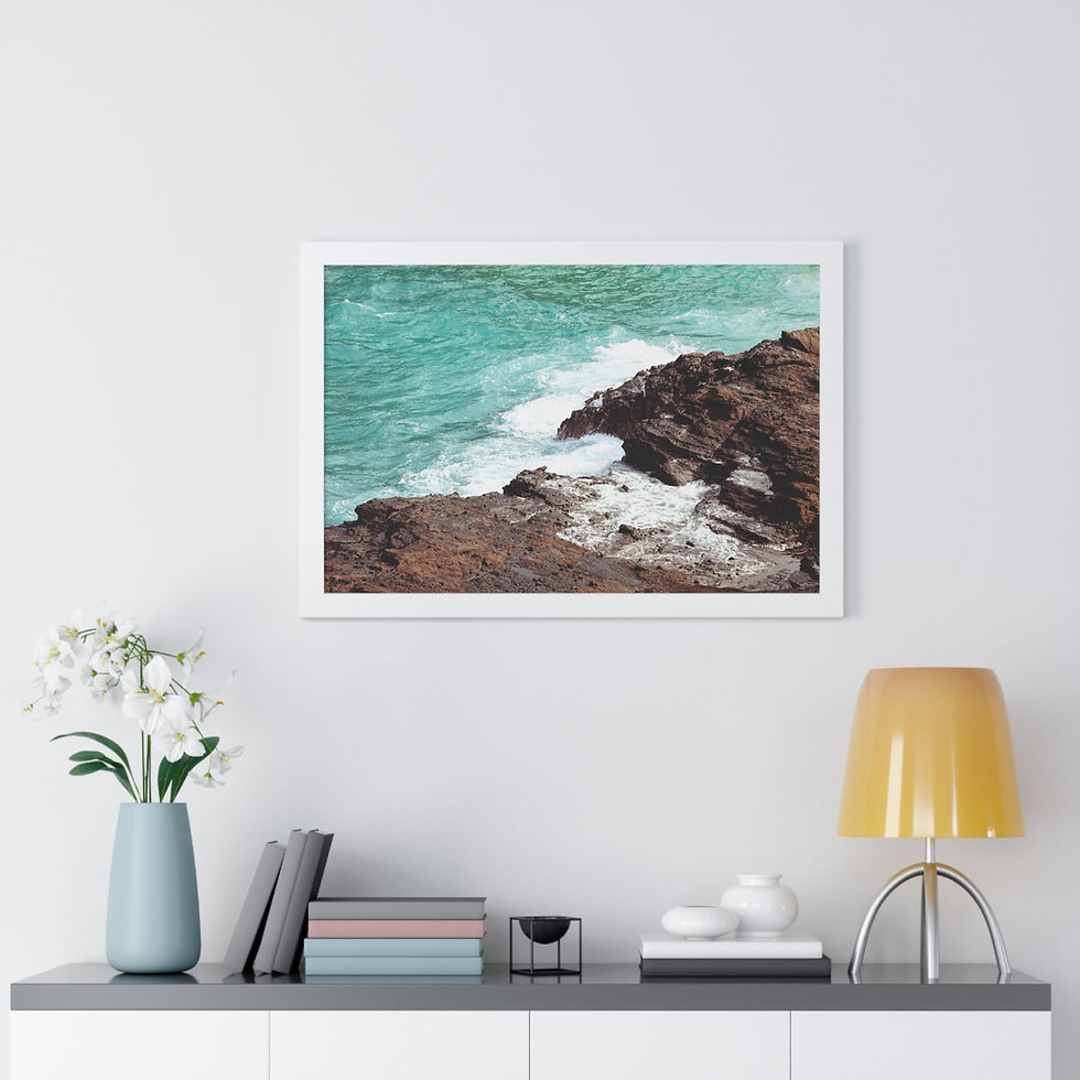 Thumbnail: Framed Horizontal Print - Beautiful Coastal Waters of Oahu