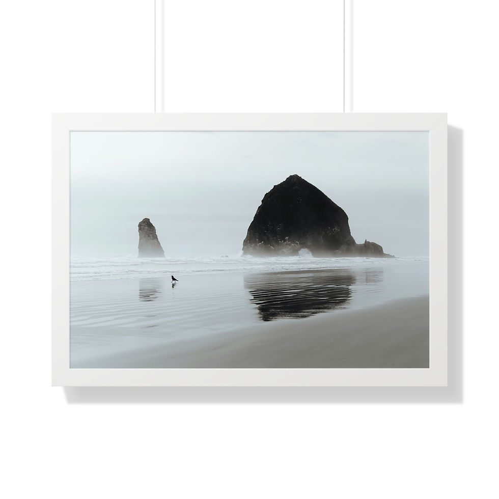 Thumbnail: Framed Horizontal Print - Haystack Rock at Cannon Beach 