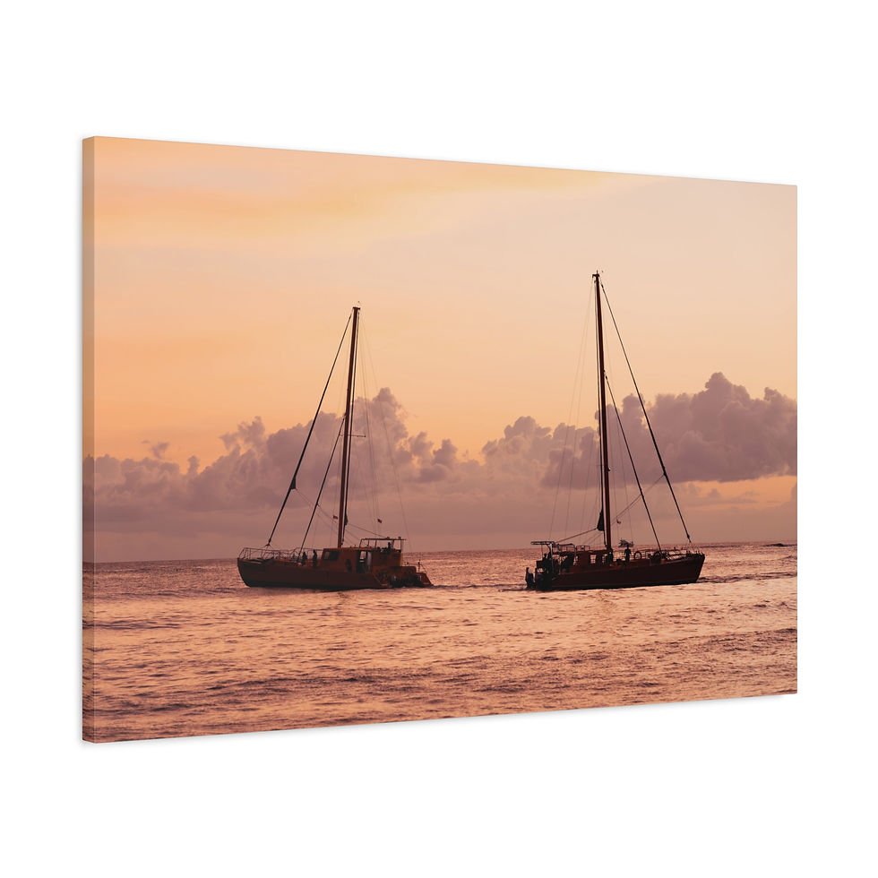 Thumbnail: Horizontal Canvas Print - Waikiki Sunset