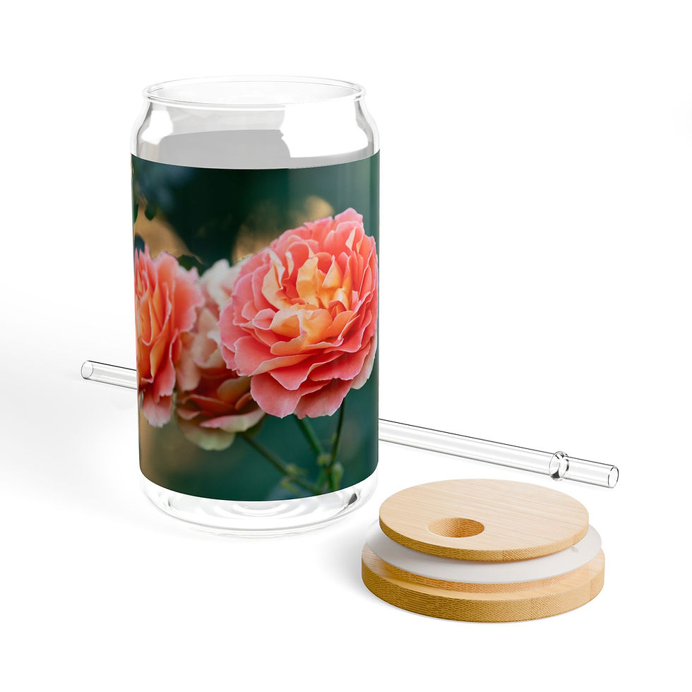 Thumbnail: Sipper Glass, 16oz- Pink Roses