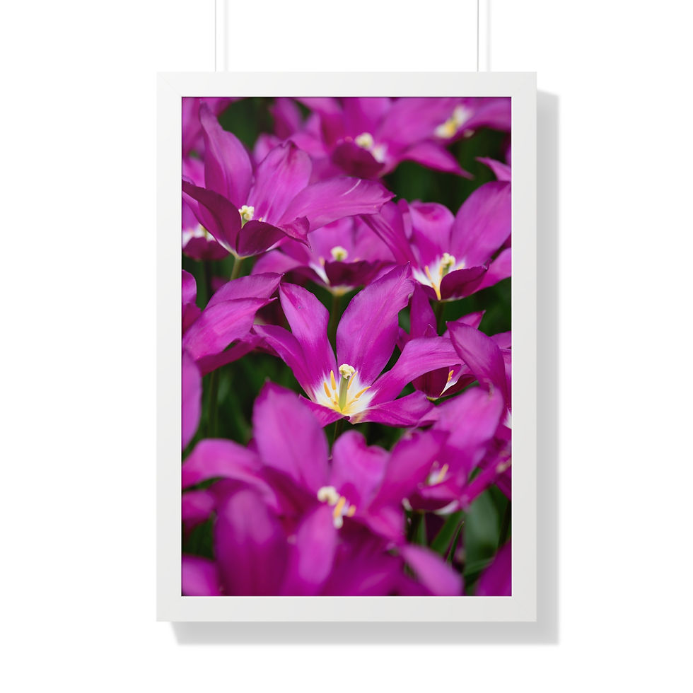 Thumbnail: Framed Vertical Print - Purple Flowers