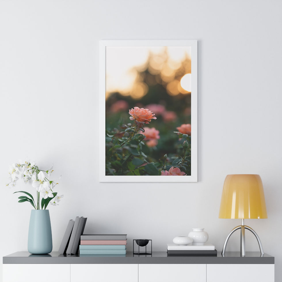 Thumbnail: Framed Vertical Print- Roses at Sunset