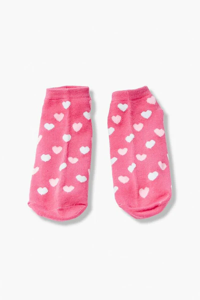 calcetines color rosa de corazones
