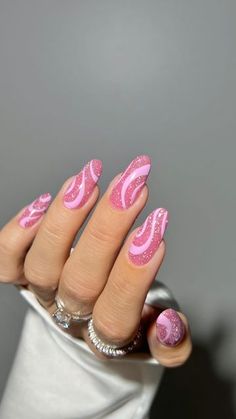 Uñas acrilicas color rosa