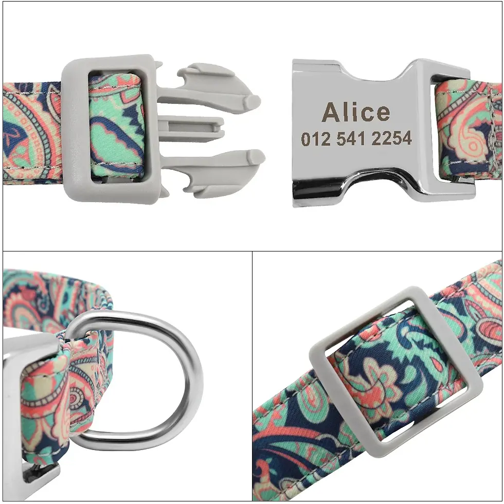 Thumbnail: Custom Engraved Dog Collar Personalized Pet Dog Tag Collar