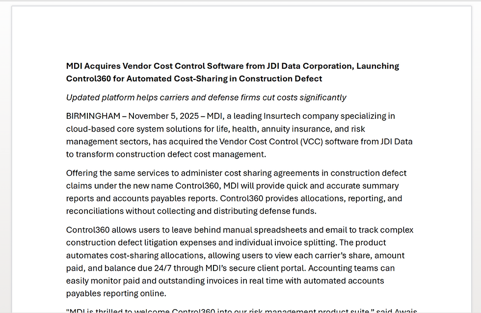 Control360 Press Release