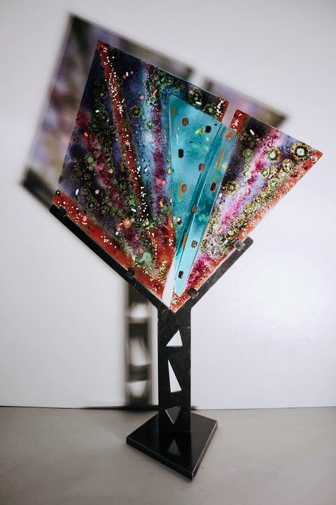 Sculpture verre, fusing, artiste verrier