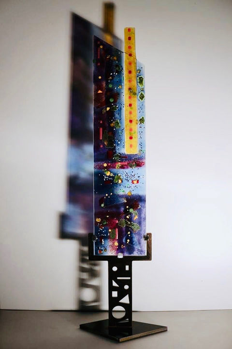 Sculpture verre, fusing, artiste verrier