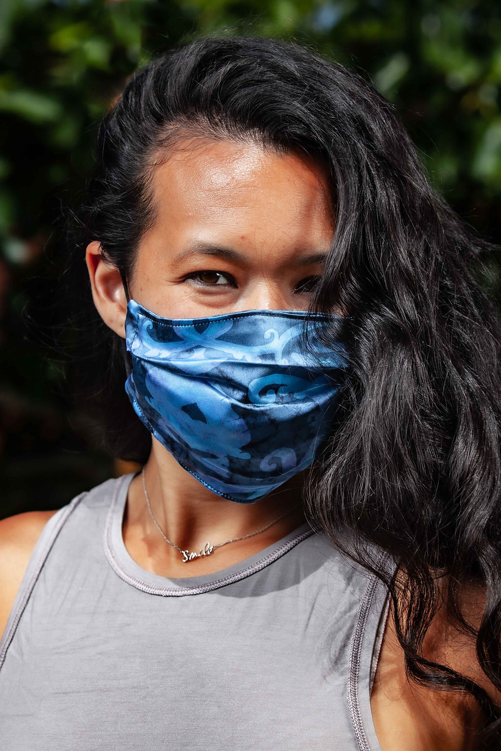 Triple layered silk mask