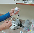 Preparing medication syringe