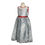 Thumbnail: "Blossom Bloom" Applique Flower Kids Frock, Grey color
