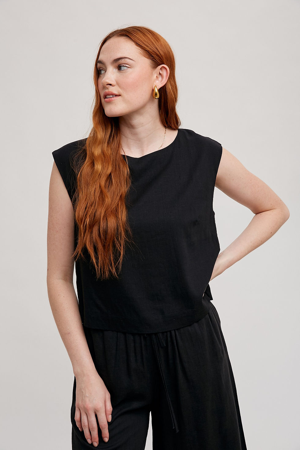 Crop Boxy Woven Top
