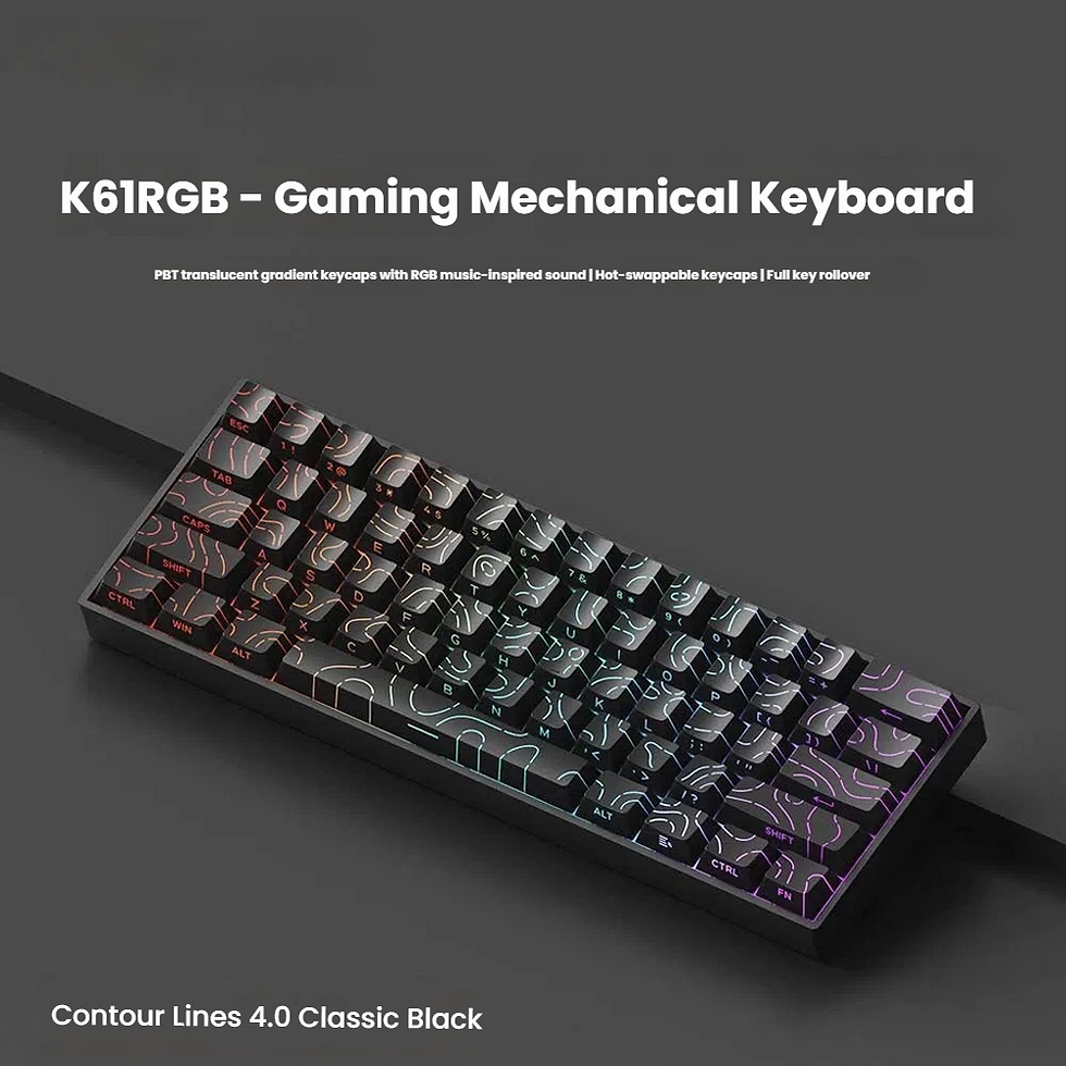 Thumbnail: K61 USB Mini Mechanical Gaming Wired Keyboard Hot-Swappable Mechanical Keyboard 