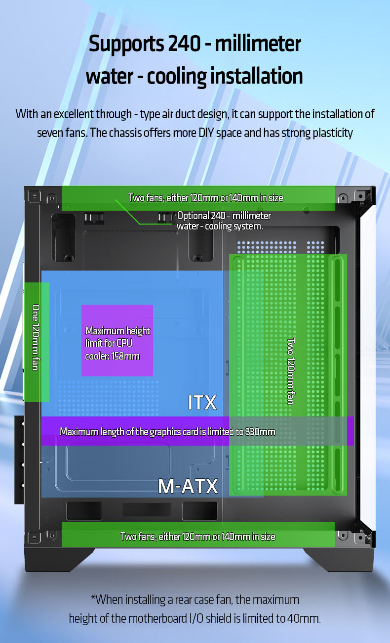 Thumbnail: AOC CG391 PC Case MATX Gaming Desktop Case Supports 240 Water Cooling With 3 Fan