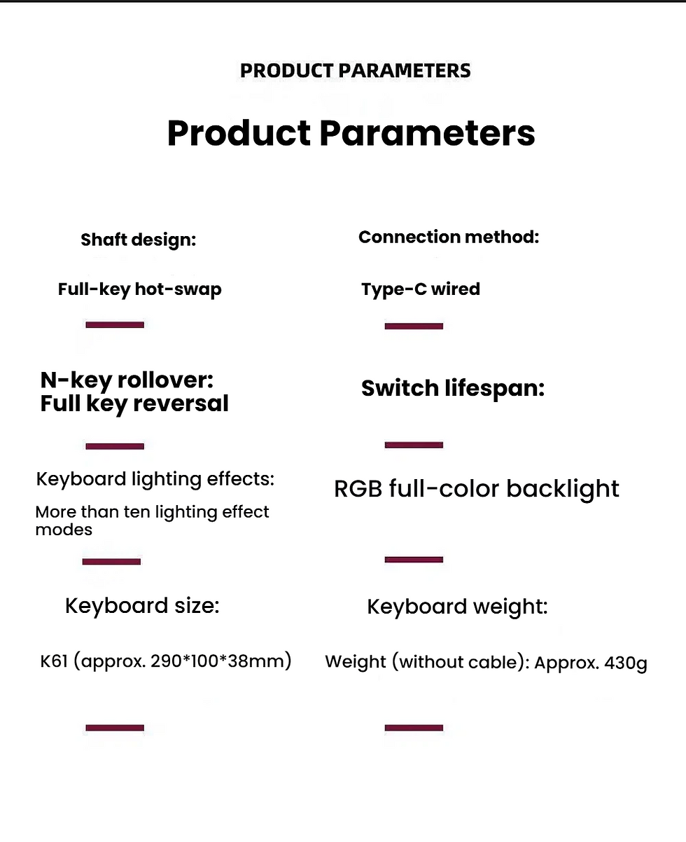 Thumbnail: K61 USB Mini Mechanical Gaming Wired Keyboard Hot-Swappable Mechanical Keyboard 