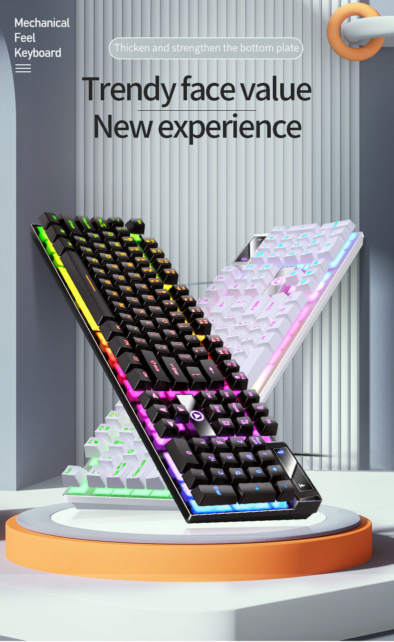 Thumbnail: YINDIAO Keyboard Gaming Wired Laptop Desktops PC Computer Office Accessories Low
