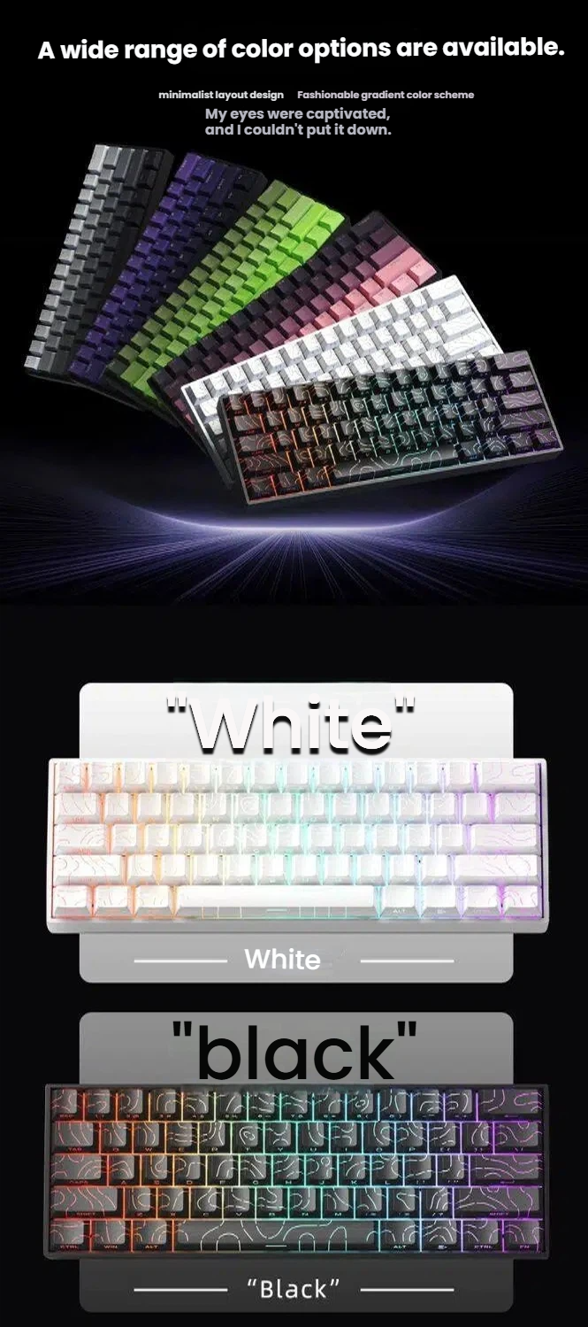 Thumbnail: K61 USB Mini Mechanical Gaming Wired Keyboard Hot-Swappable Mechanical Keyboard 