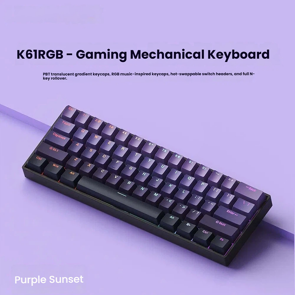 Thumbnail: K61 USB Mini Mechanical Gaming Wired Keyboard Hot-Swappable Mechanical Keyboard 