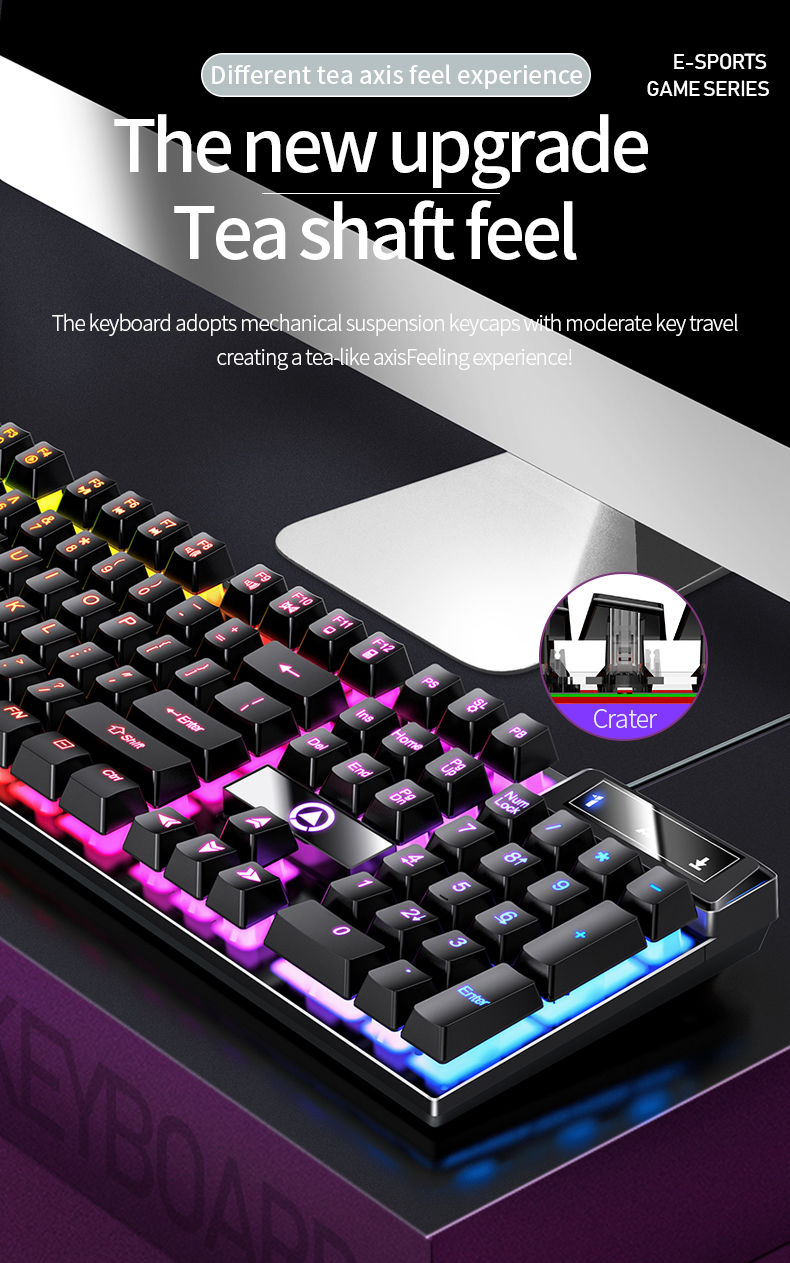 Thumbnail: YINDIAO Keyboard Gaming Wired Laptop Desktops PC Computer Office Accessories Low