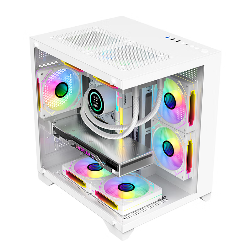 Thumbnail: AOC CG391 PC Case MATX Gaming Desktop Case Supports 240 Water Cooling With 3 Fan