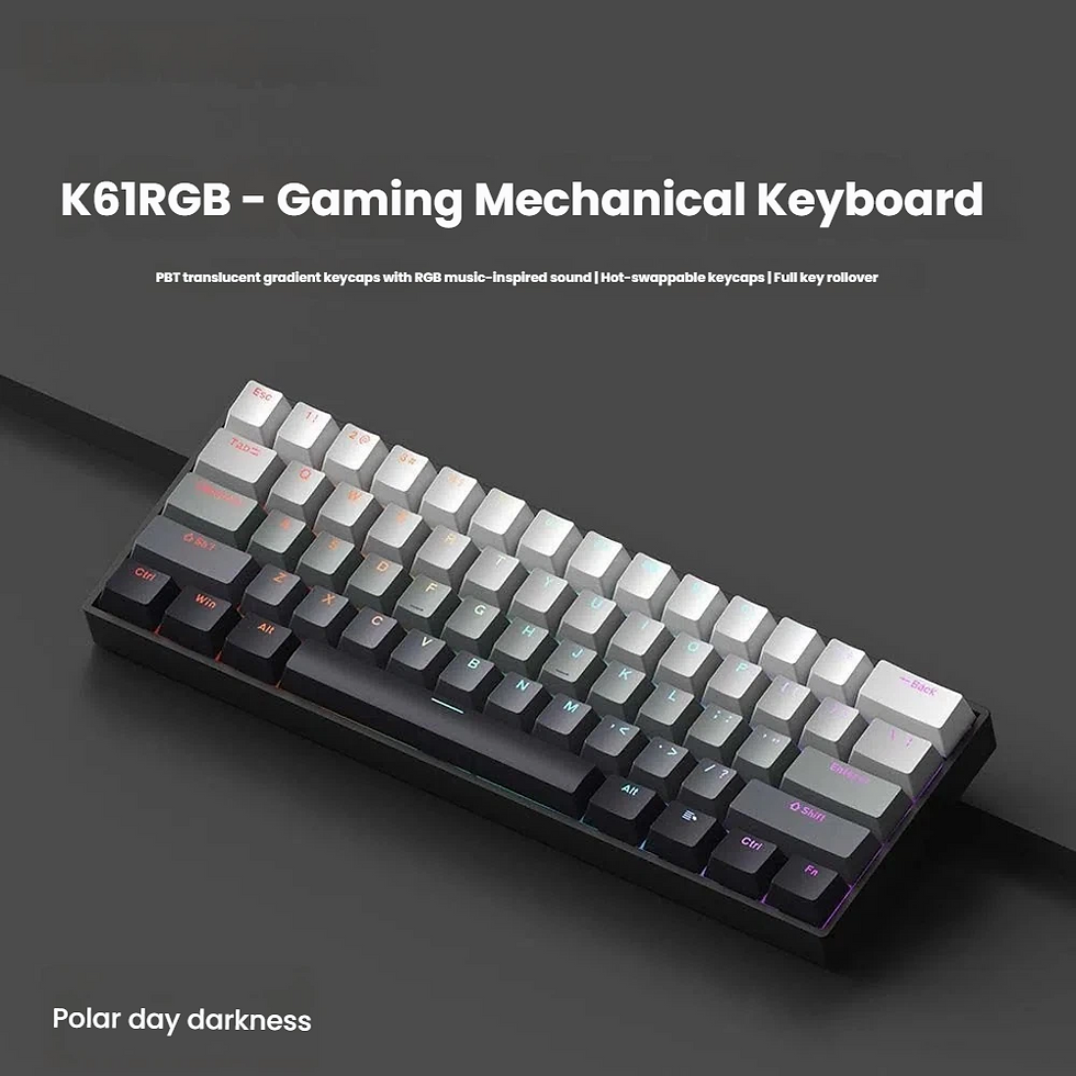 Thumbnail: K61 USB Mini Mechanical Gaming Wired Keyboard Hot-Swappable Mechanical Keyboard 
