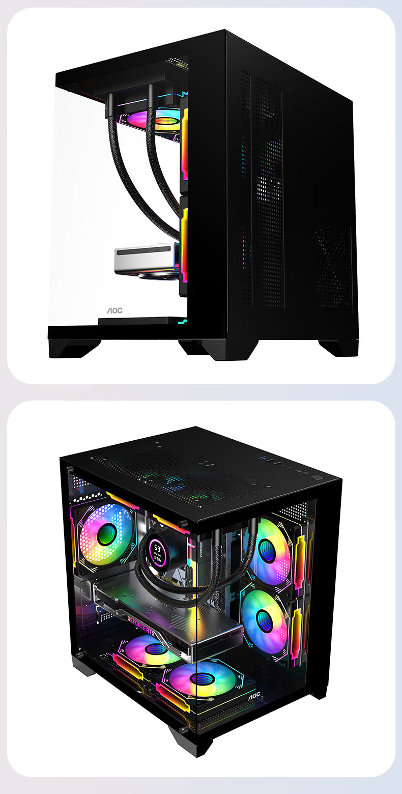 Thumbnail: AOC CG391 PC Case MATX Gaming Desktop Case Supports 240 Water Cooling With 3 Fan