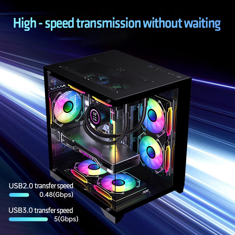 Thumbnail: AOC CG391 PC Case MATX Gaming Desktop Case Supports 240 Water Cooling With 3 Fan