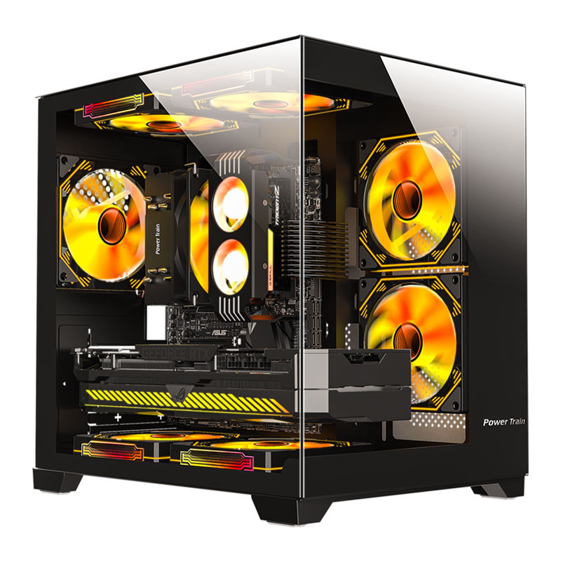 Thumbnail: Power Train  Coloured Glaze PC Case Sea View Room 270°full view without column 