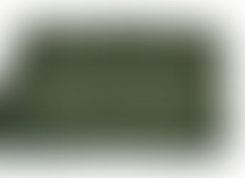 Green crochet scarf and brooch