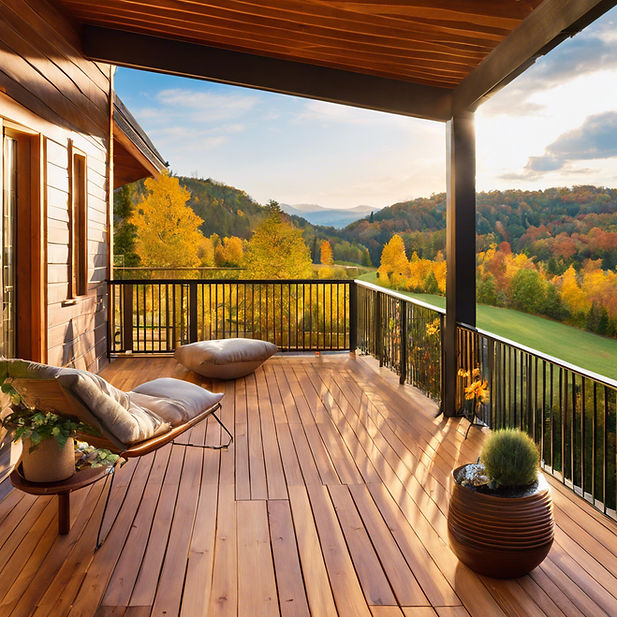 A newly installed patio deck