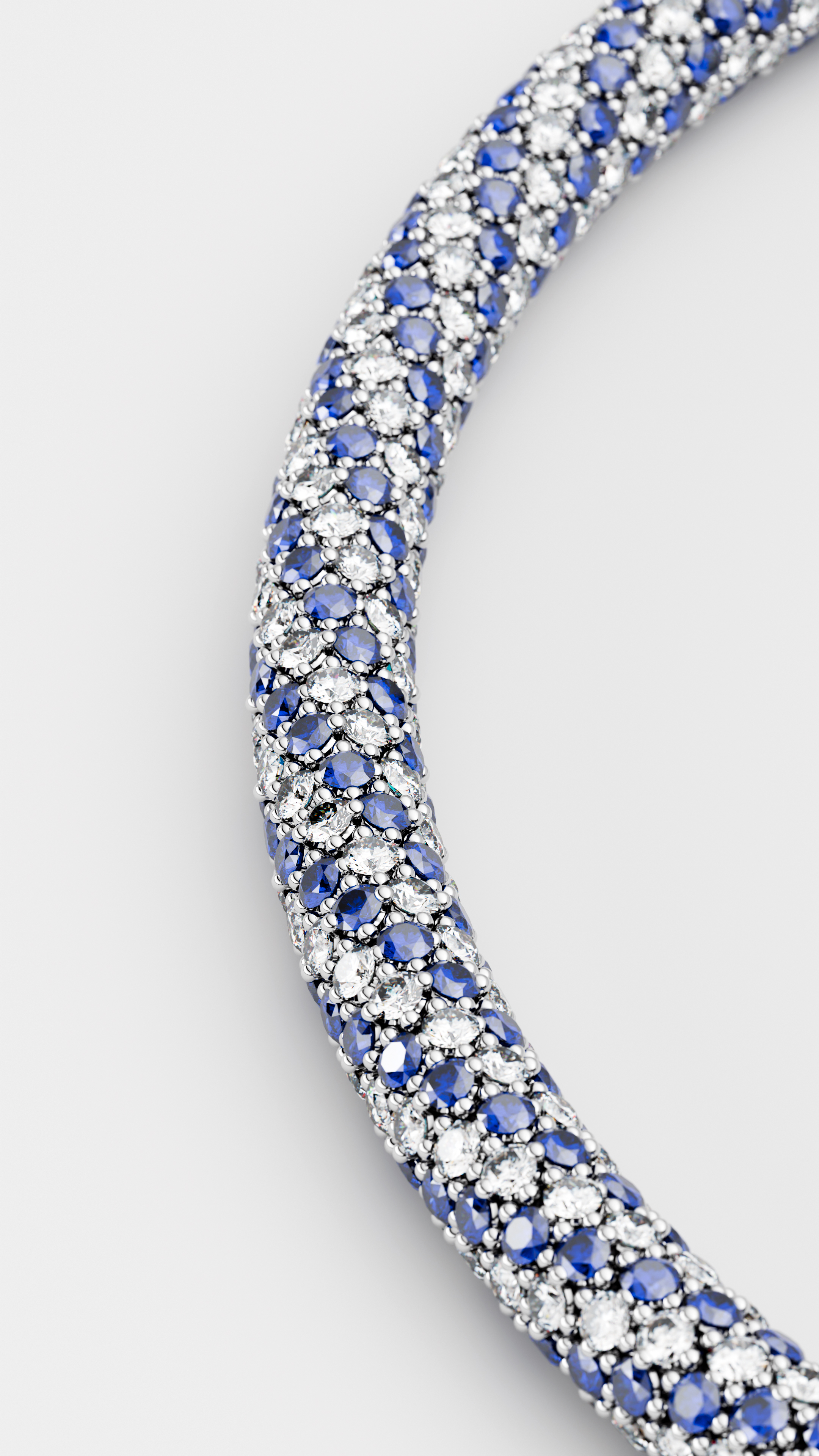 Blue sapphire pavé necklace