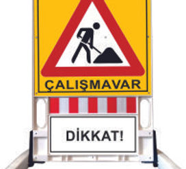 12500 FB R Katlanır Uyarı Levhalı Bariyer