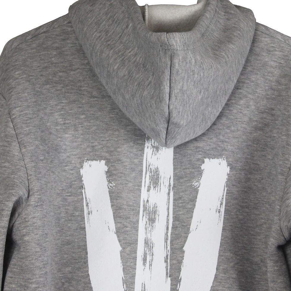Küçük resim: Trishulak Logo Baskılı Basic Kapüşonlu Gri Kırçıllı Sweatshirt