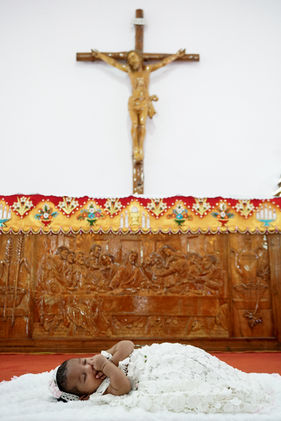 Blessed nap in church