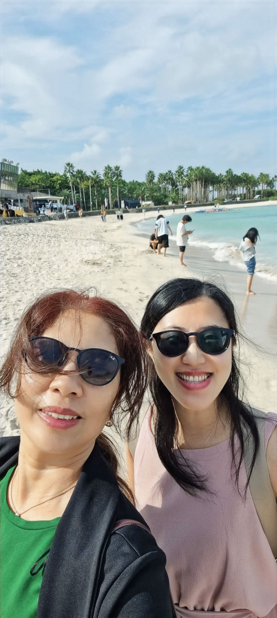 Me and mum enjoying the beach